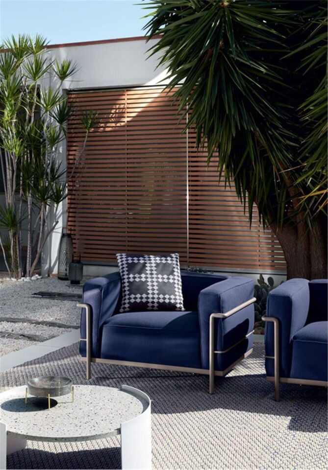 Le Corbusier insp LC3 Grand Confort Outdoor Loveseat Sofa