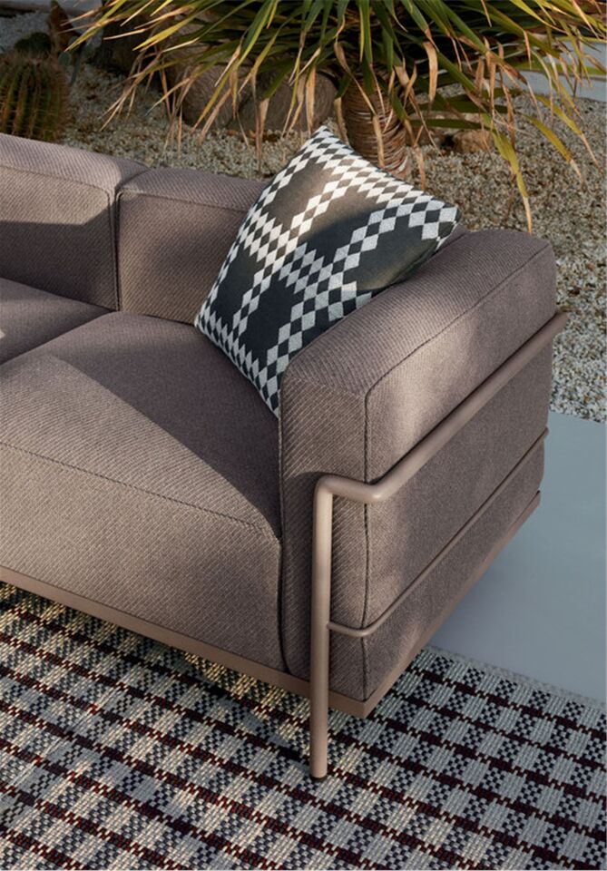 Le Corbusier insp LC3 Grand Confort Outdoor Loveseat Sofa