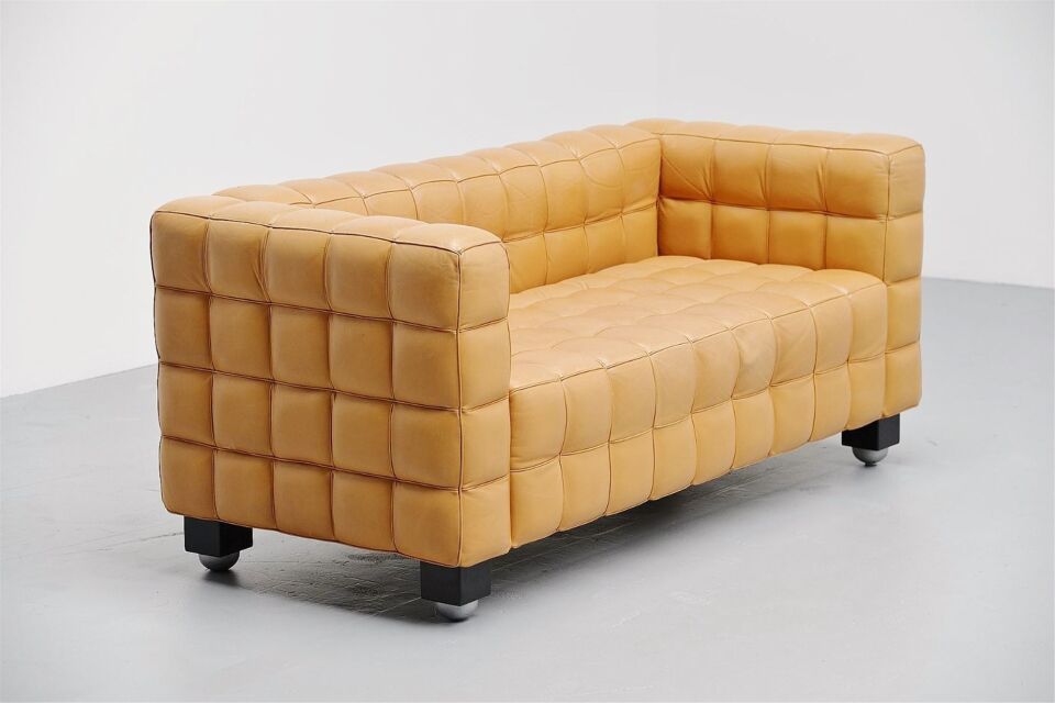 Josef Hoffmann insp Kubus Loveseat Sofa
