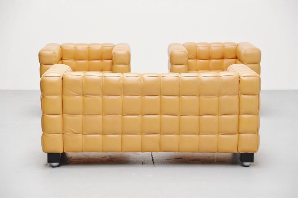 Josef Hoffmann insp Kubus Loveseat Sofa