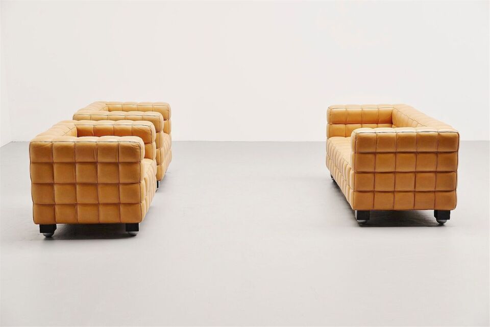 Josef Hoffmann insp Kubus Loveseat Sofa