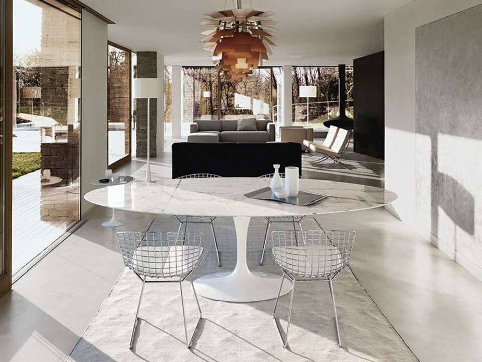 Eero Saarinen insp Tulip Oval Dining Table