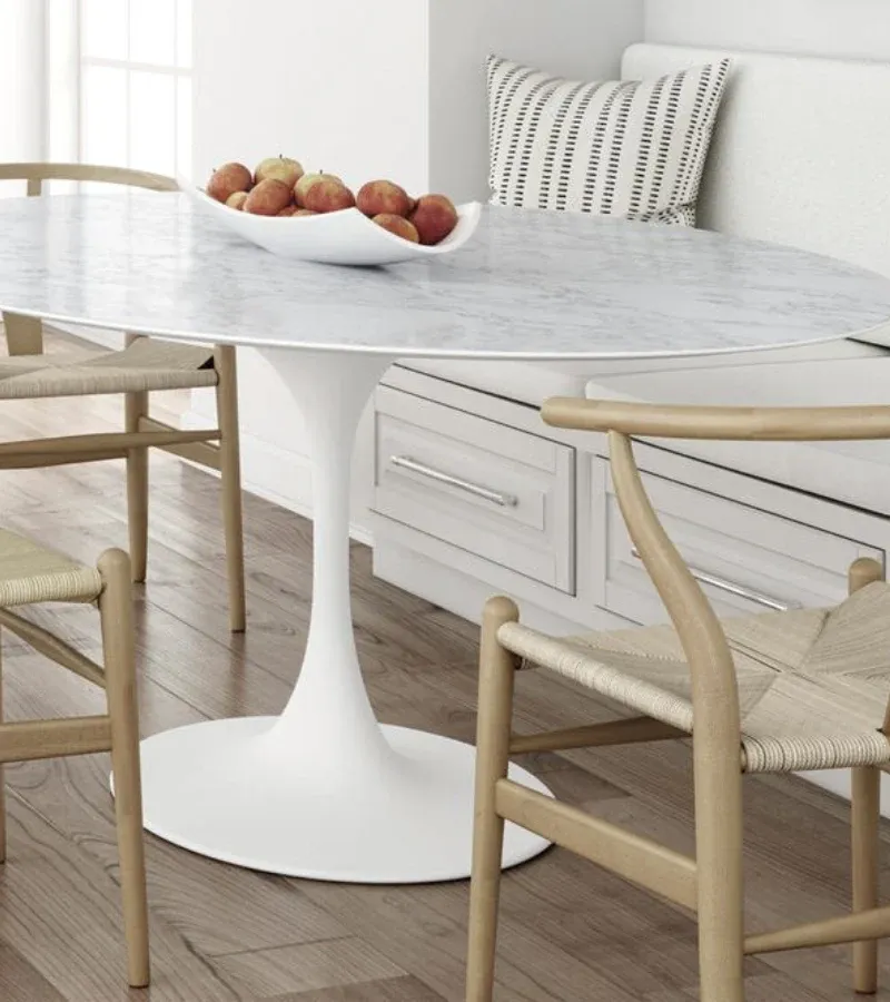 Eero Saarinen insp Tulip Oval Dining Table