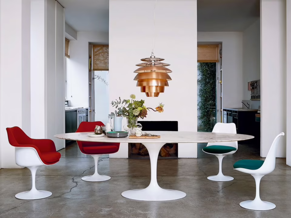 Eero Saarinen insp Tulip Oval Dining Table