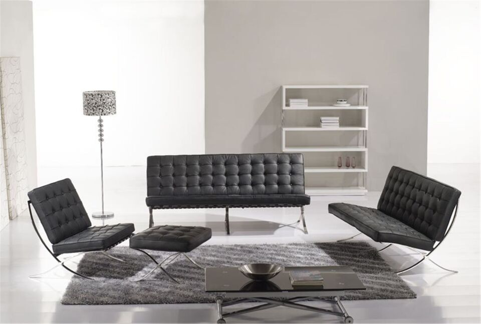 Mies van de Rohe Barcelona insp Loveseat Sofa
