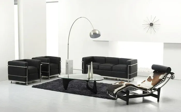 Le Corbusier insp LC2 Petit Confort Loveseat Sofa