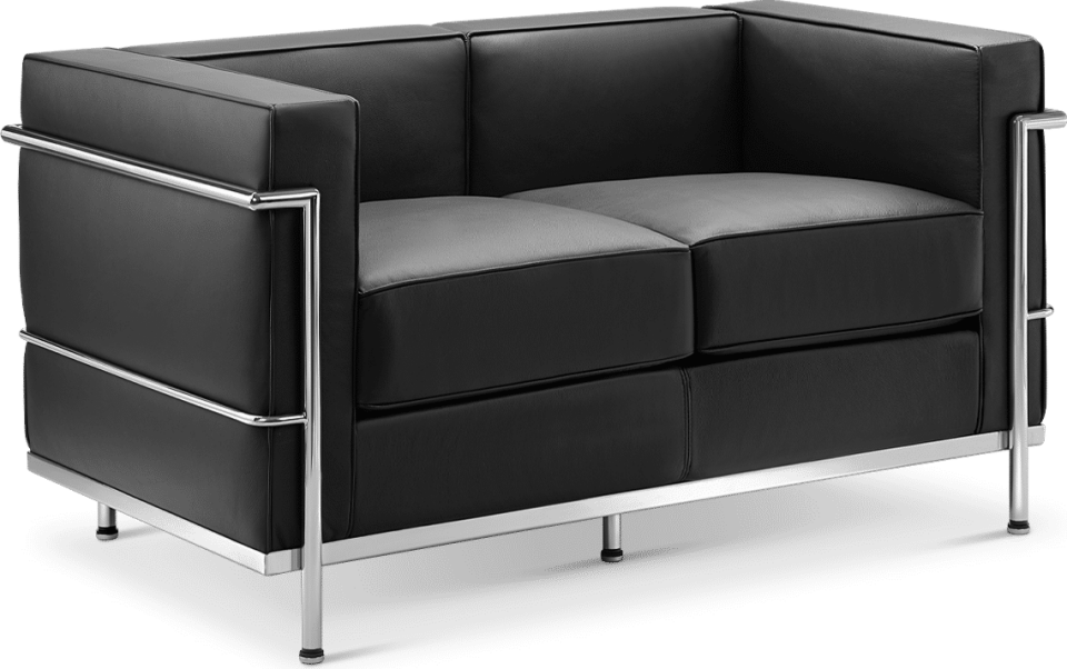 Le Corbusier insp LC2 Petit Confort Loveseat Sofa
